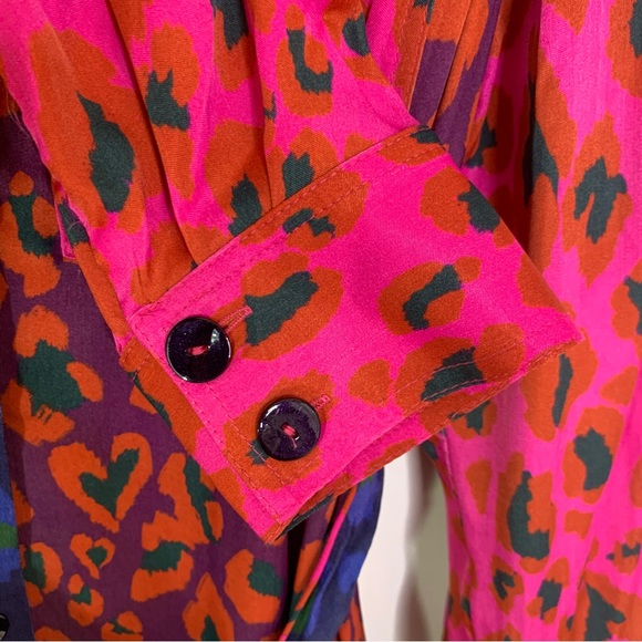 Farm Rio Mixed Leopard Pop Lenzing Ecovero Viscose Midi Dress M NWT - Picture 9 of 15